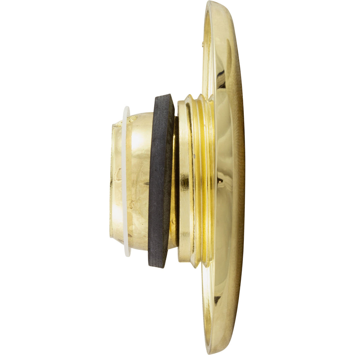 Escutcheon, HydraBaths Futura, 2-5/8"fd, w/Dir Eye, Smth, Brass : FJ115