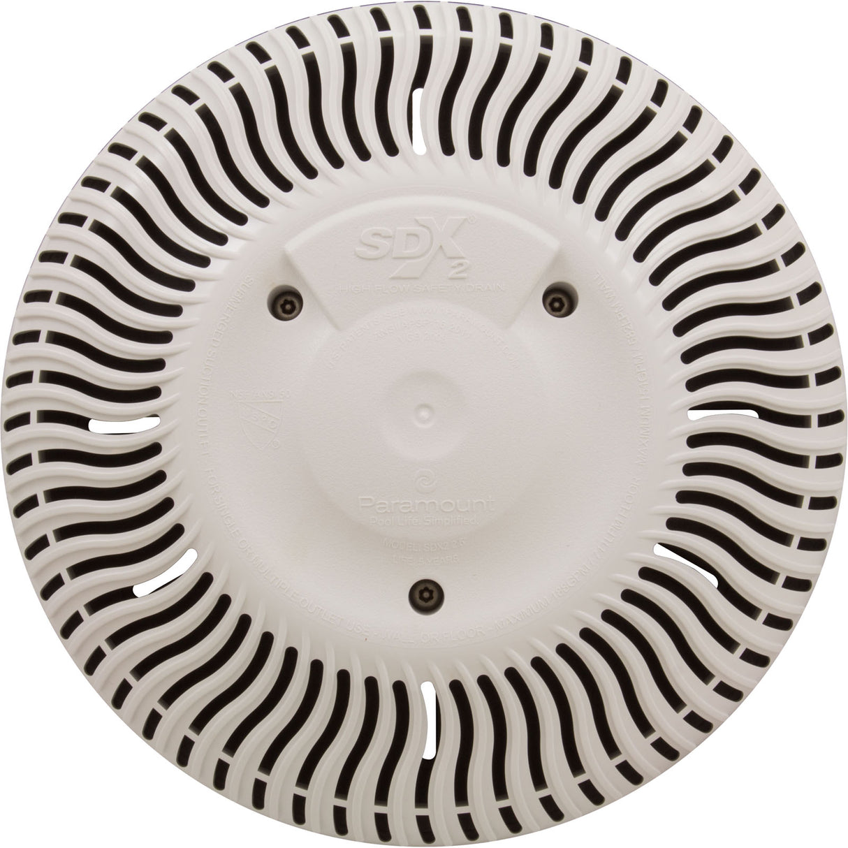 Main Drain Grate, Paramount SDX2, Concrete, White : 004-192-2231-01