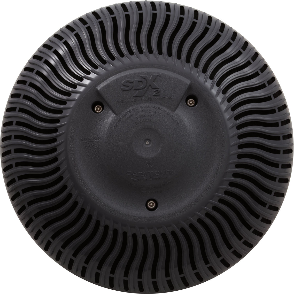 Main Drain Grate, Paramount SDX2, Vinyl, Black, qty 2 : 004-172-2231-03