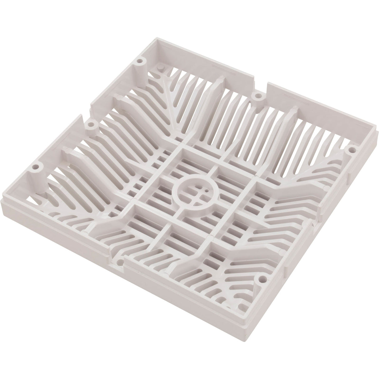 Main Drain Grate, Waterway 9" x 9" Square, White : 642-4790 V