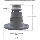 Jet Intl, WW Poly Jet, 4-3/16"fd, Roto, Dlx Scal, White : 210-6190