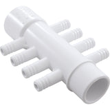 Manifold, 3/8" Barb, 8 Port, Flow Thru, 1" Slip x 1" Spigot : 672-4340