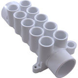 Manifold, 1/2"s, 10 Port, Flow Thru, 1-1/2"s x 1-1/2"spg, w/Plug : 672-4630