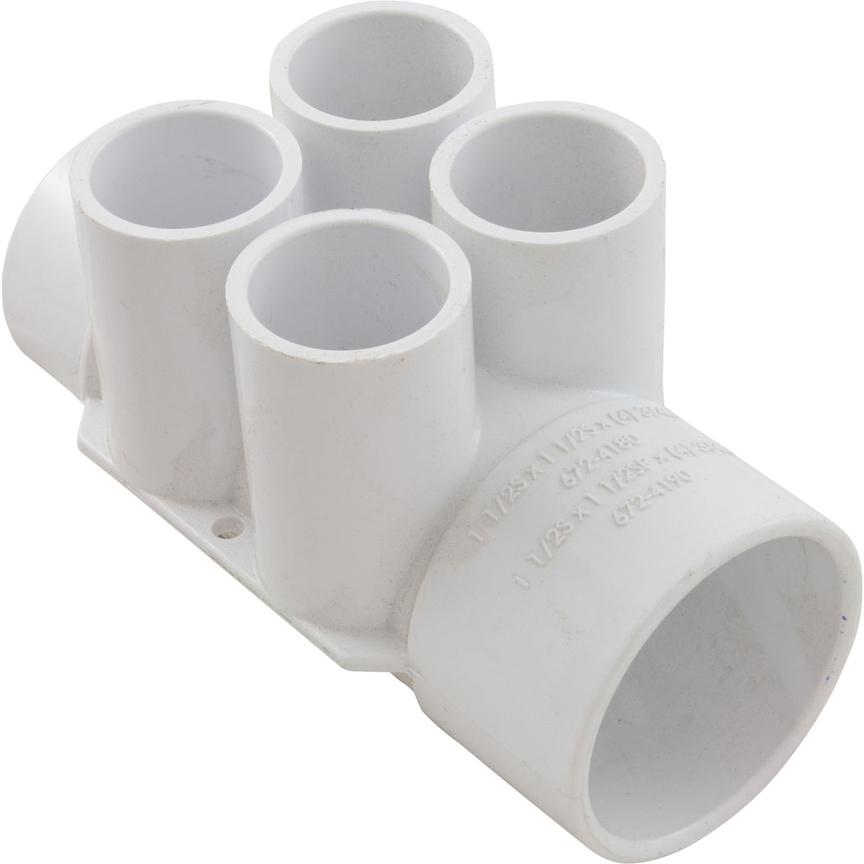 Manifold, 3/4"s, 4 Port, Flow Thru, 1-1/2"s x 1-1/2"spg : 672-4190