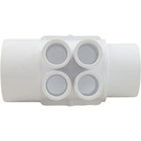 Manifold, 1/2" Slip, 4 Port, Flow Thru, 2" Slip x 2" Spigot : 672-4250