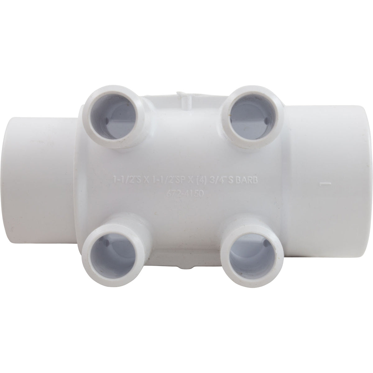Manifold, 3/4"sb, 4 Port, Flow Thru, 1-1/2"s x 1-1/2"spg, SP : 672-4150