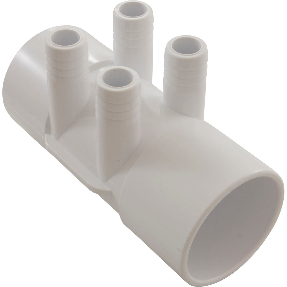 Manifold, 3/4" Barb, 4 Port, Flow Thru, 2" Slip x 2" Slip : 672-7110