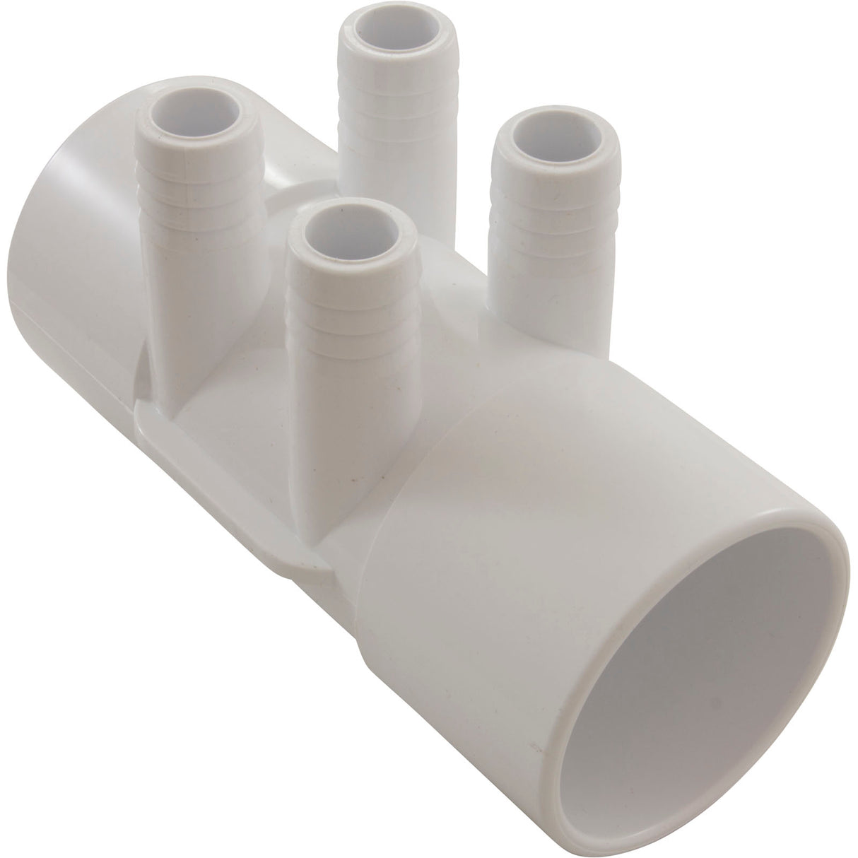 Manifold, 3/4" Barb, 4 Port, Flow Thru, 2" Slip x 2" Slip : 672-7110