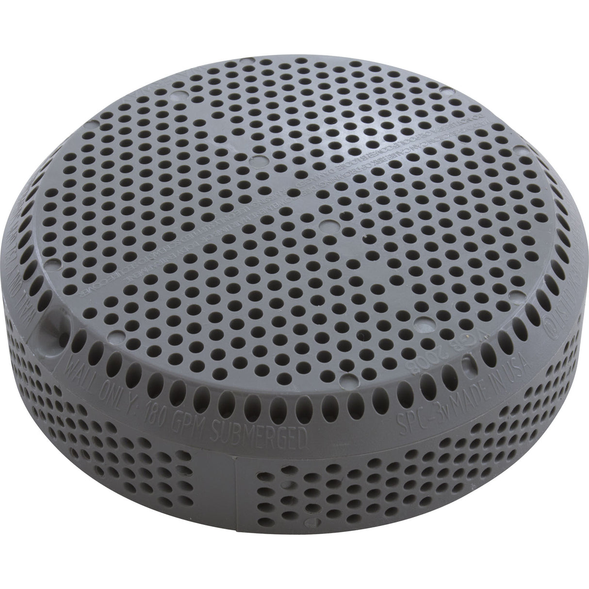 Suction Cover, Waterway 5" Super Hi-Flow, Gray, W/O Screws : 642-3637 V