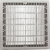 Main Drain Grate, Waterway, 12" x 12" Square, w/Frame, White : 640-4720 V