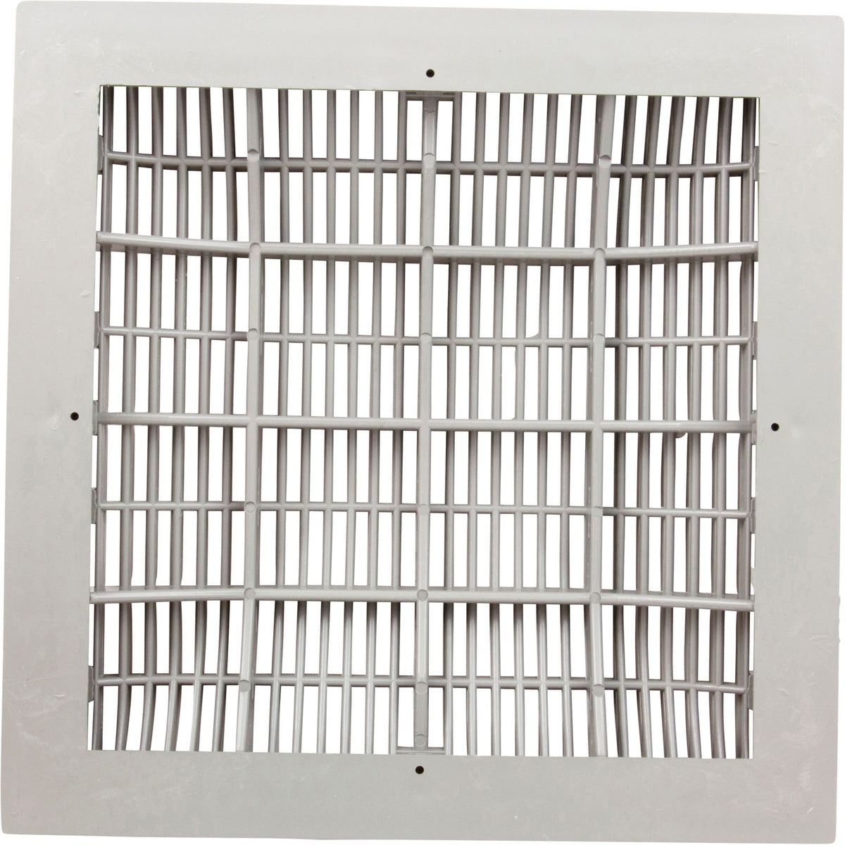 Main Drain Grate, Waterway, 12" x 12" Square, w/Frame, White : 640-4720 V