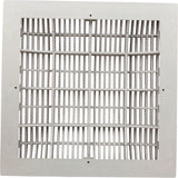 Main Drain Grate, Waterway, 12" x 12" Square, w/Frame, White : 640-4720 V