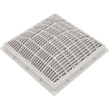 Main Drain Grate, Waterway, 12" x 12" Square, w/Frame, White : 640-4720 V