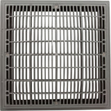 Main Drain Grate, Waterway, 12" x 12" Square, w/Frame, Gray : 640-4727 V