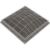 Main Drain Grate, Waterway, 12" x 12" Square, w/Frame, Gray : 640-4727 V