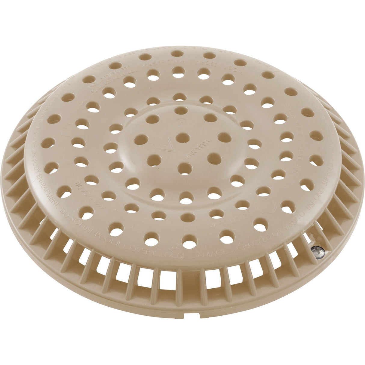 Main Drain Grate, WW Anti-Vortex, 8" Round, w/ Screws, Beige : 642-2159-BEI V