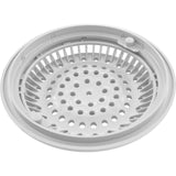 Main Drain Grate, WW Anti Vortex, 8" Rnd, w/Collar, White : 640-2310V