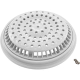 Main Drain Grate, WW Anti Vortex, 8" Rnd, w/Collar, White : 640-2310V
