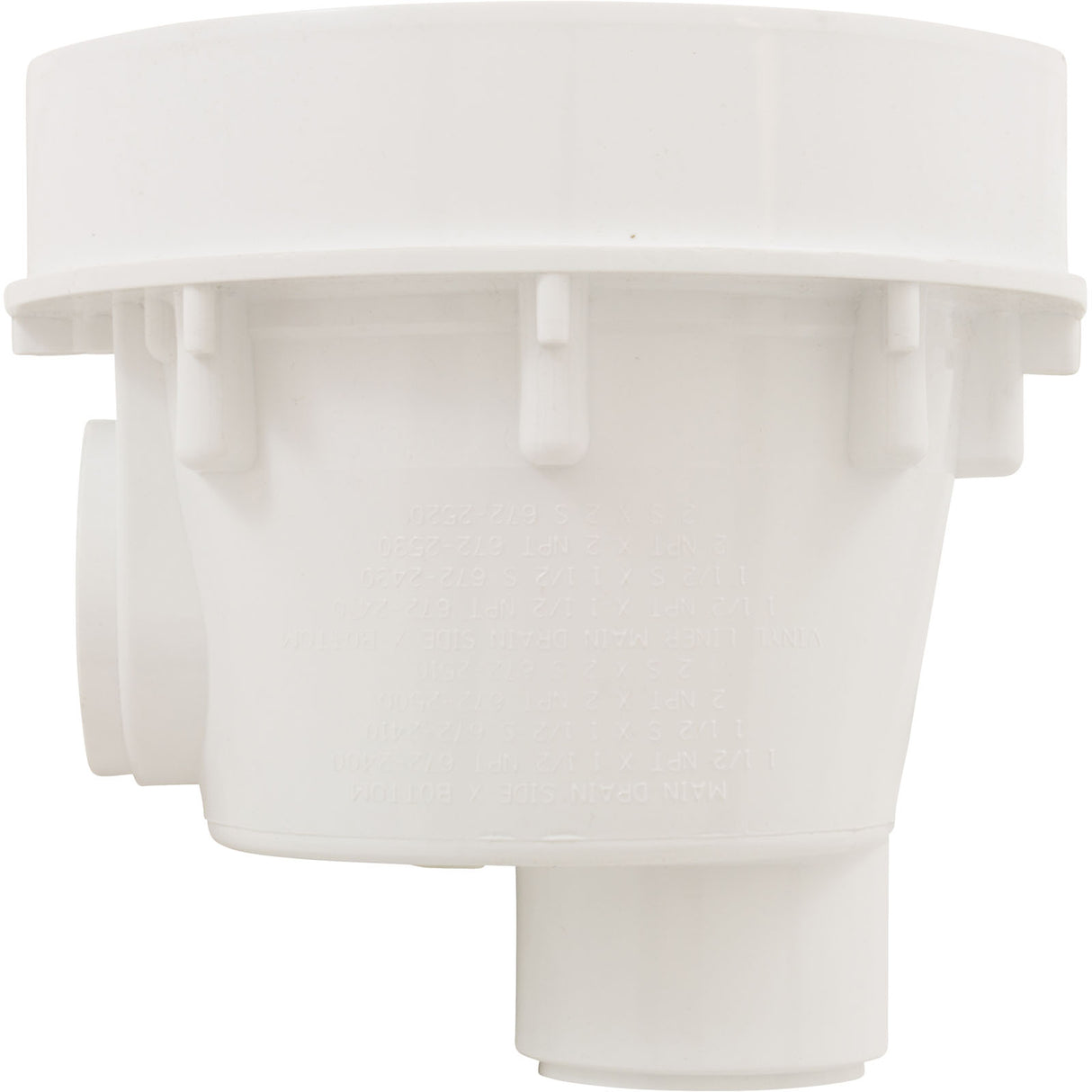Sump Body, Waterway, 8" Round, 2" Slip x 2" Slip : 674-2550