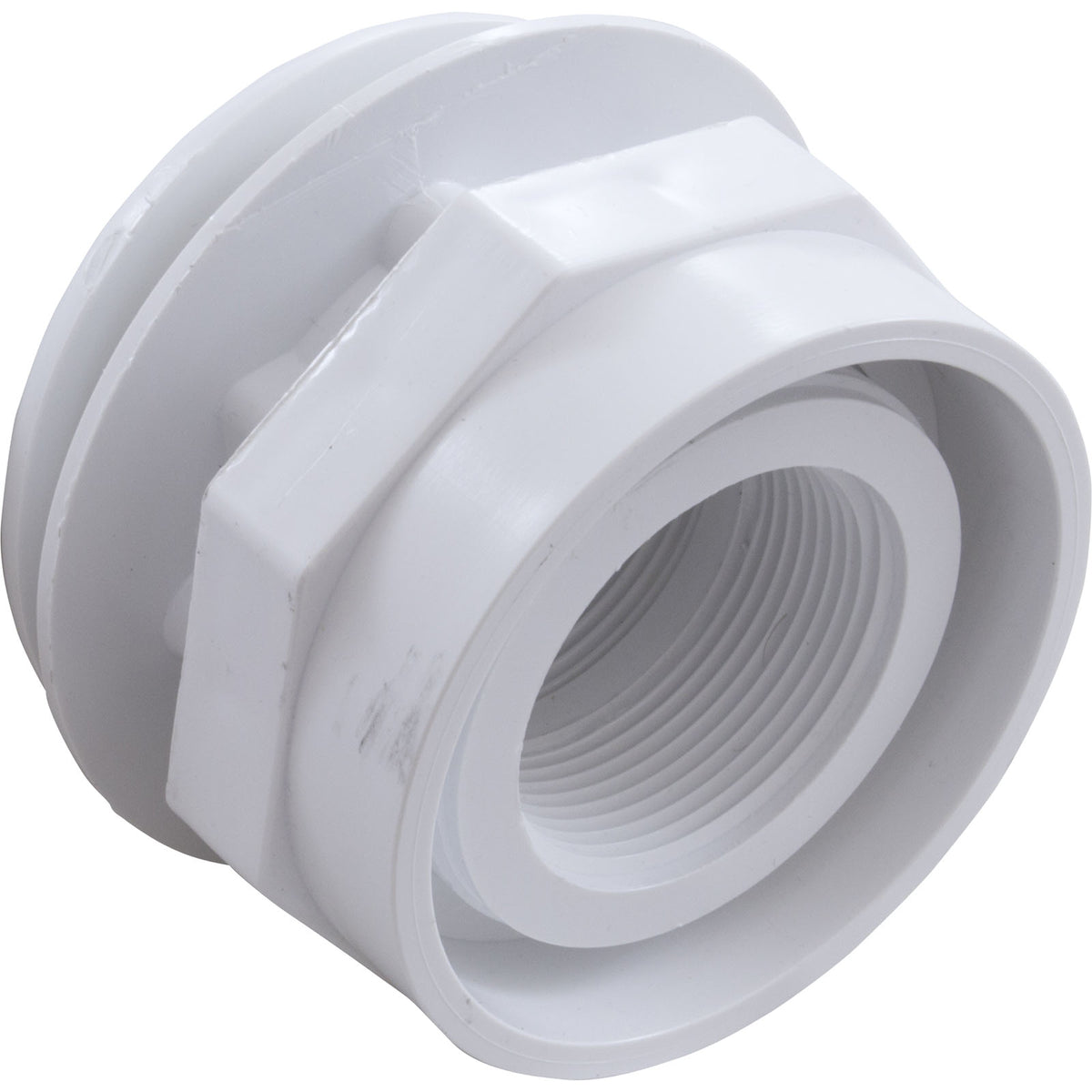 Wall Fitting, WW, Vinyl Liner, 3"hs, 1-1/2"fpt, 3-1/2"fd, Wht : 400-9160B