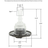 Jet Intl, WW Mini Storm Glo, Swirl, 3-3/16"fd, Dir, SS/DkGry, Thd : 230-8449DSG-8S
