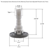 Jet Intl, WW Cluster Storm, 2"fd, Dir, Smth, SS/White, Thd : 229-1500S