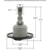 Jet Intl, WW Mini Storm, Swirl, 3-5/16"fd, Massage, SS/Blk, Thd : 229-0331S