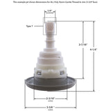 Jet Intl, WW Poly Storm Gun, 3-3/8"fd, Roto, Smth, White, Thd : 229-8000