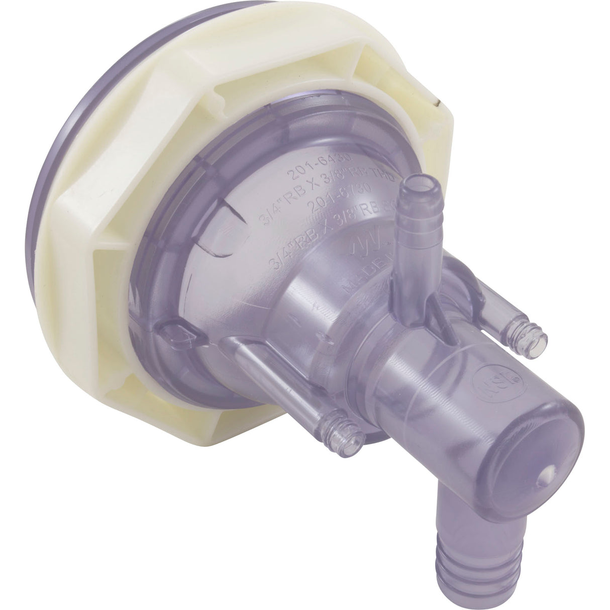 Jet Body, WW Power Storm, 3-3/4"hs, a3/8"b, w3/4"b, Thd, Clear : 228-0048