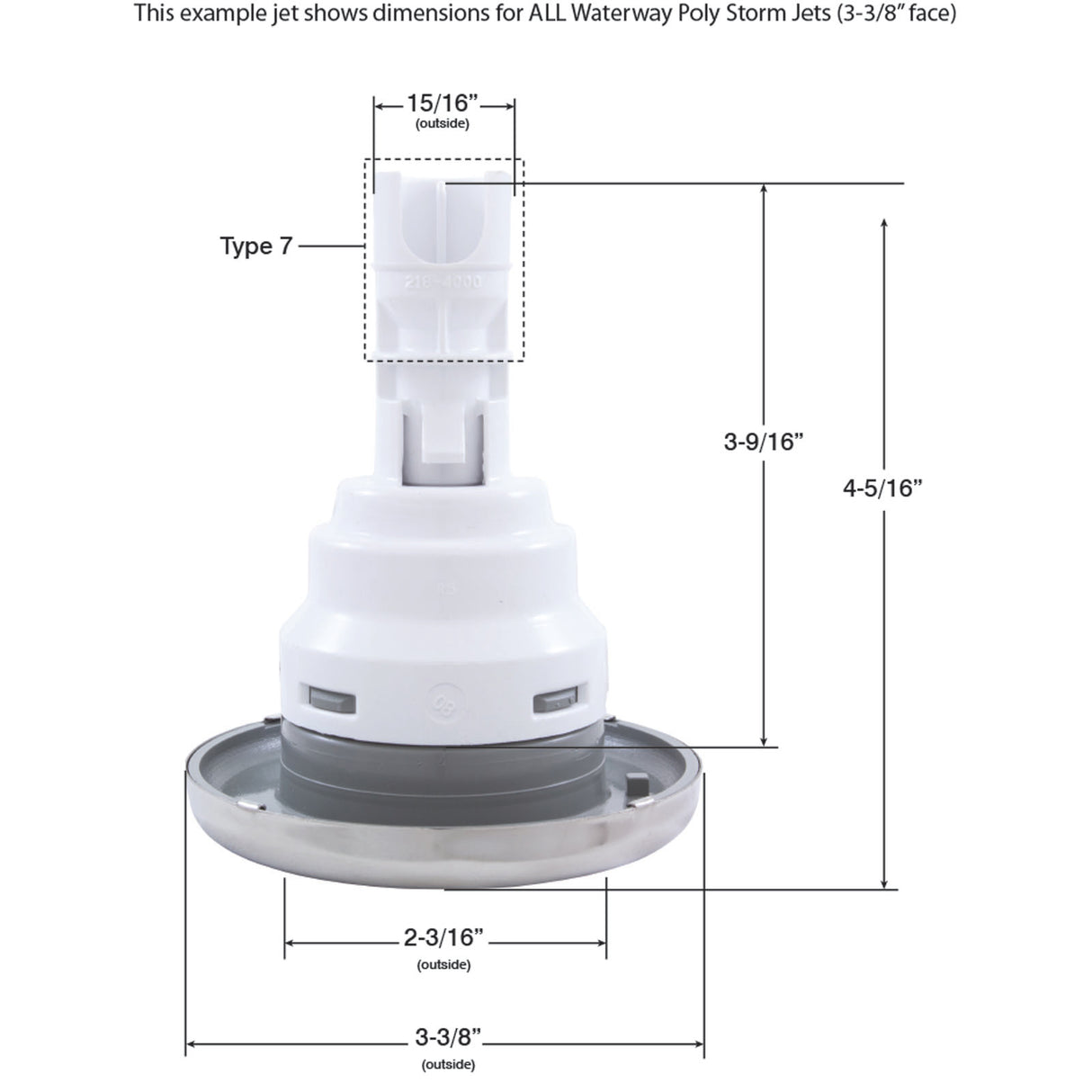 Jet Intl, WW Poly Storm, 3-3/8"fd, Dir, Text Scal, Sterling Slvr : 212-8059-STS