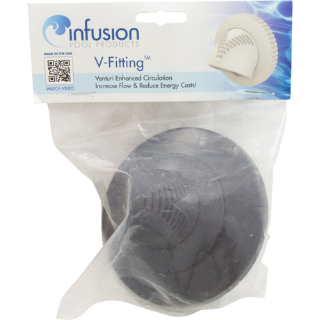 Inlet Fitting, Infusion Vent., 1" Insider Glueless, w/Flg, Blk : VRFSAF1BK - Infusion Pool Products - 858923003307 - PartsForSpas.com