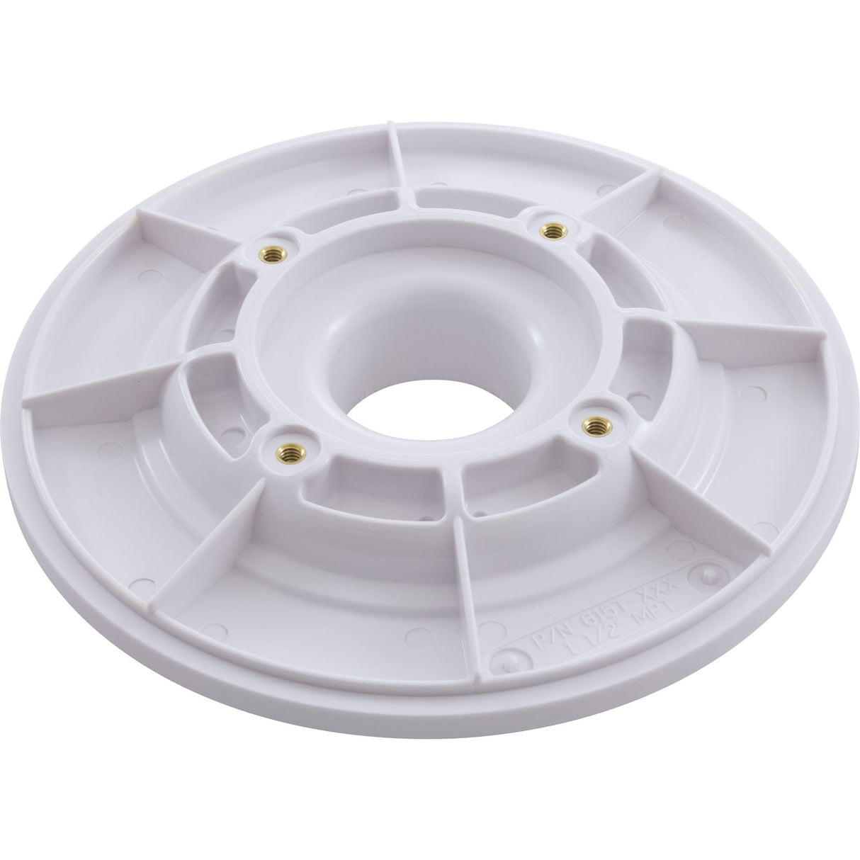 Wall Fitting, 6" dia, 1-7/8"hs, 1-1/2"mpt, White : 615T101