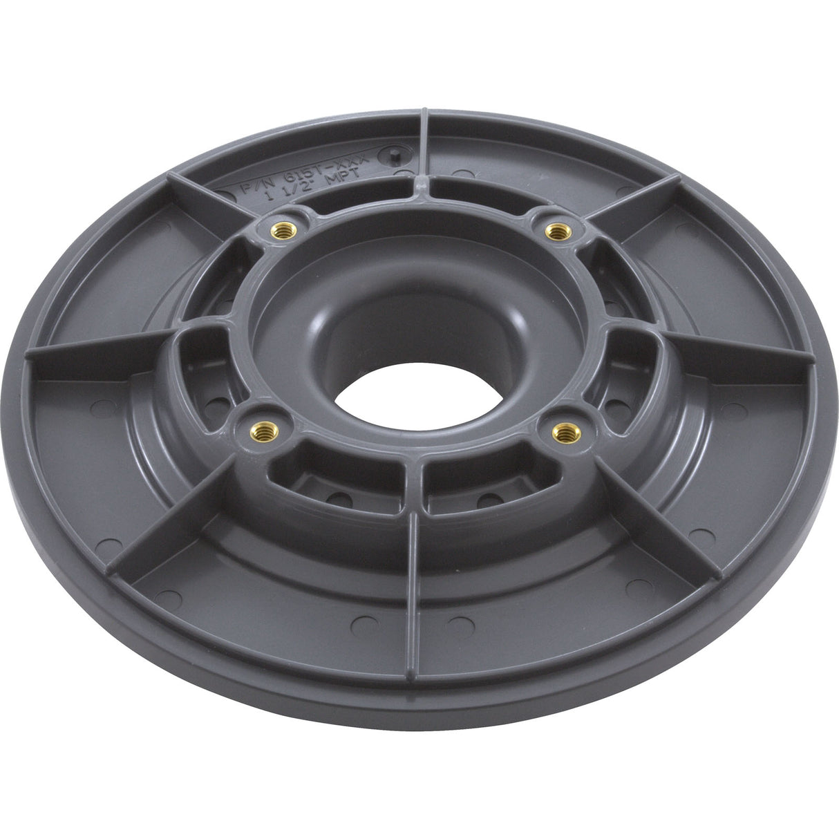 Wall Fitting, 6" dia, 1-7/8"hs, 1-1/2"mpt, Dk Gray : 615T105