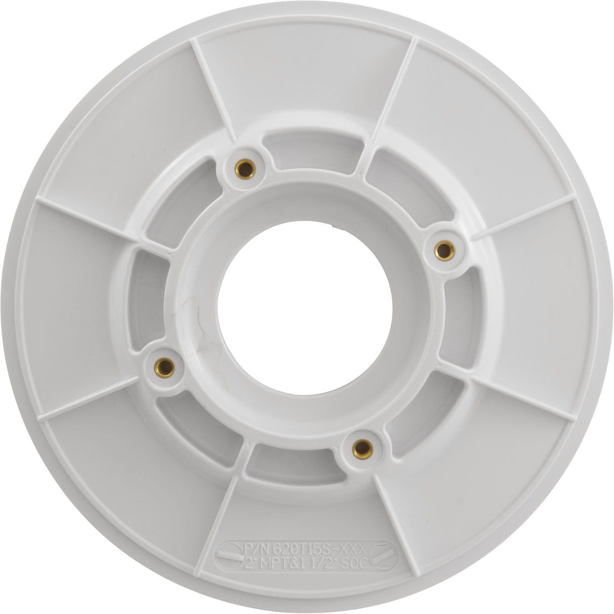 Wall Fitting, 6" dia, 2-3/8"hs, 2"mpt-1-1/2"s, White : 620T15S101