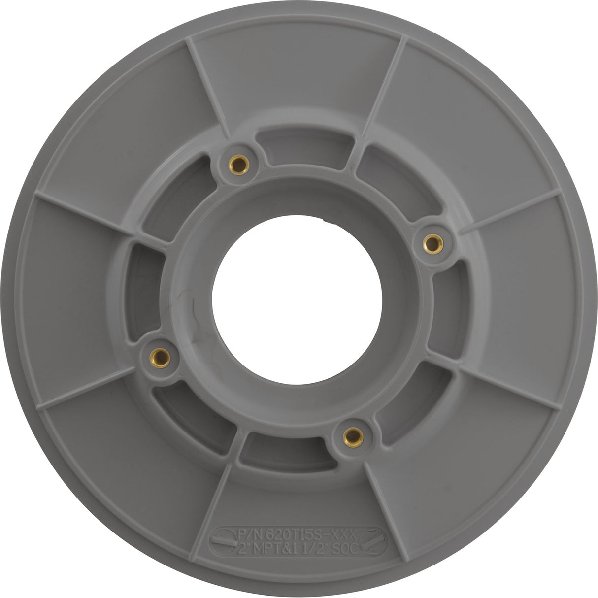 Wall Fitting, 6" dia, 2-3/8"hs, 2"mpt-1-1/2"s, Lt Gray : 620T15S103