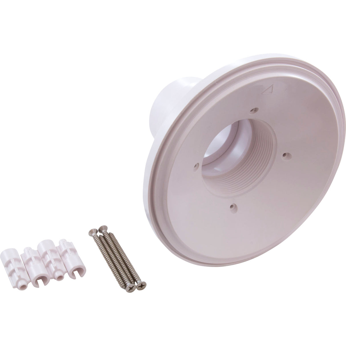 Wall Fitting, 6" dia, 2-3/8" Hole Size, 2" Slip, White : RND101