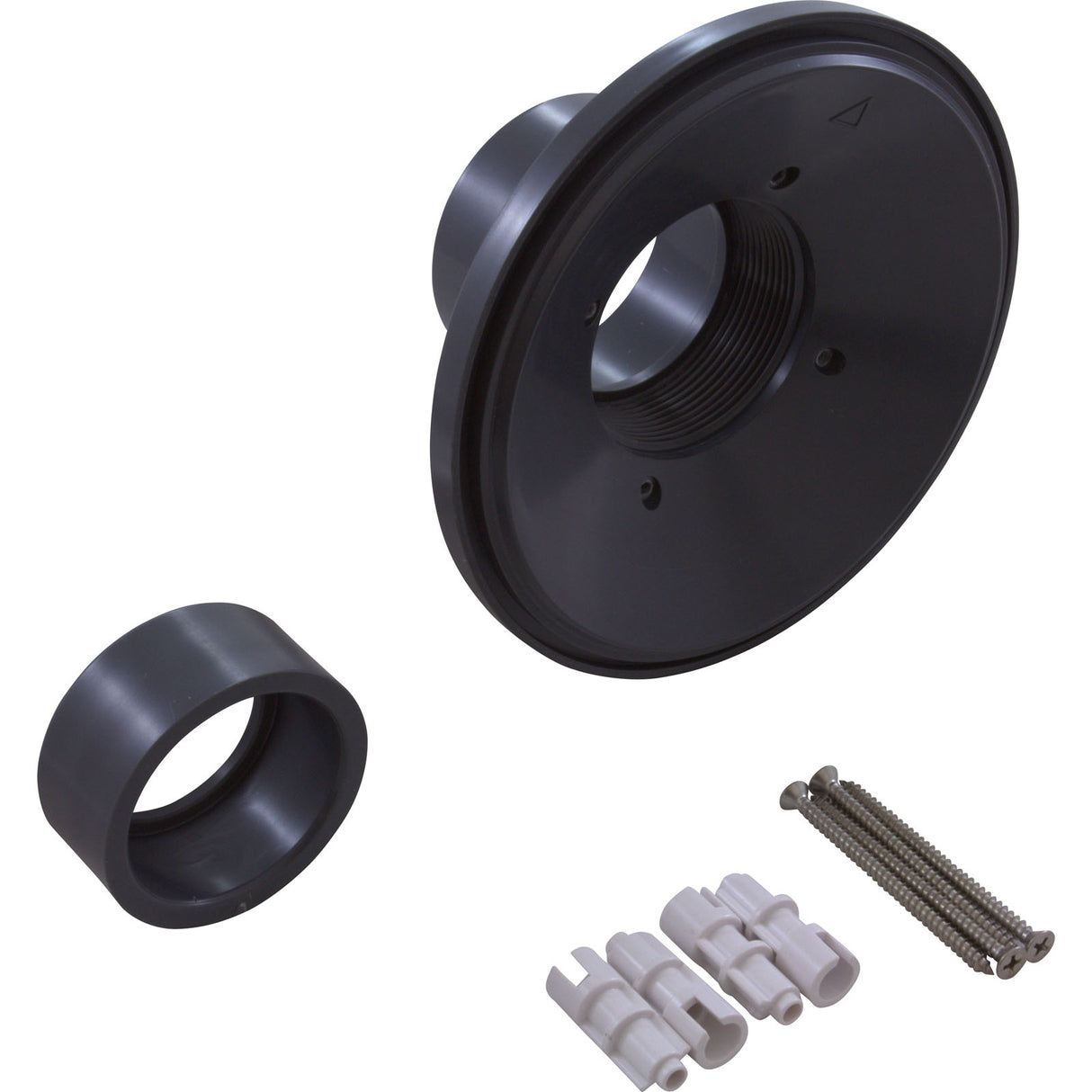 Wall Fitting, 6" dia, 2-3/8" Hole Size, 2" Slip, Dark Gray : RND105