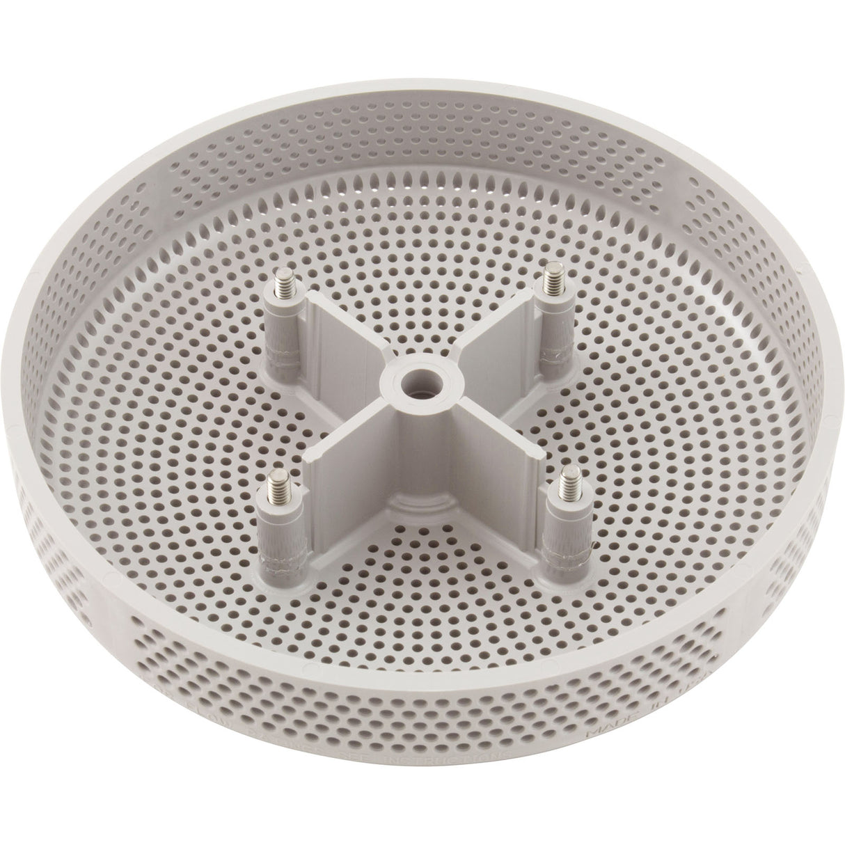 Suction Cover, HydroAir Repl, 6", 224gpm, w/Screws, White : 6HPHA101