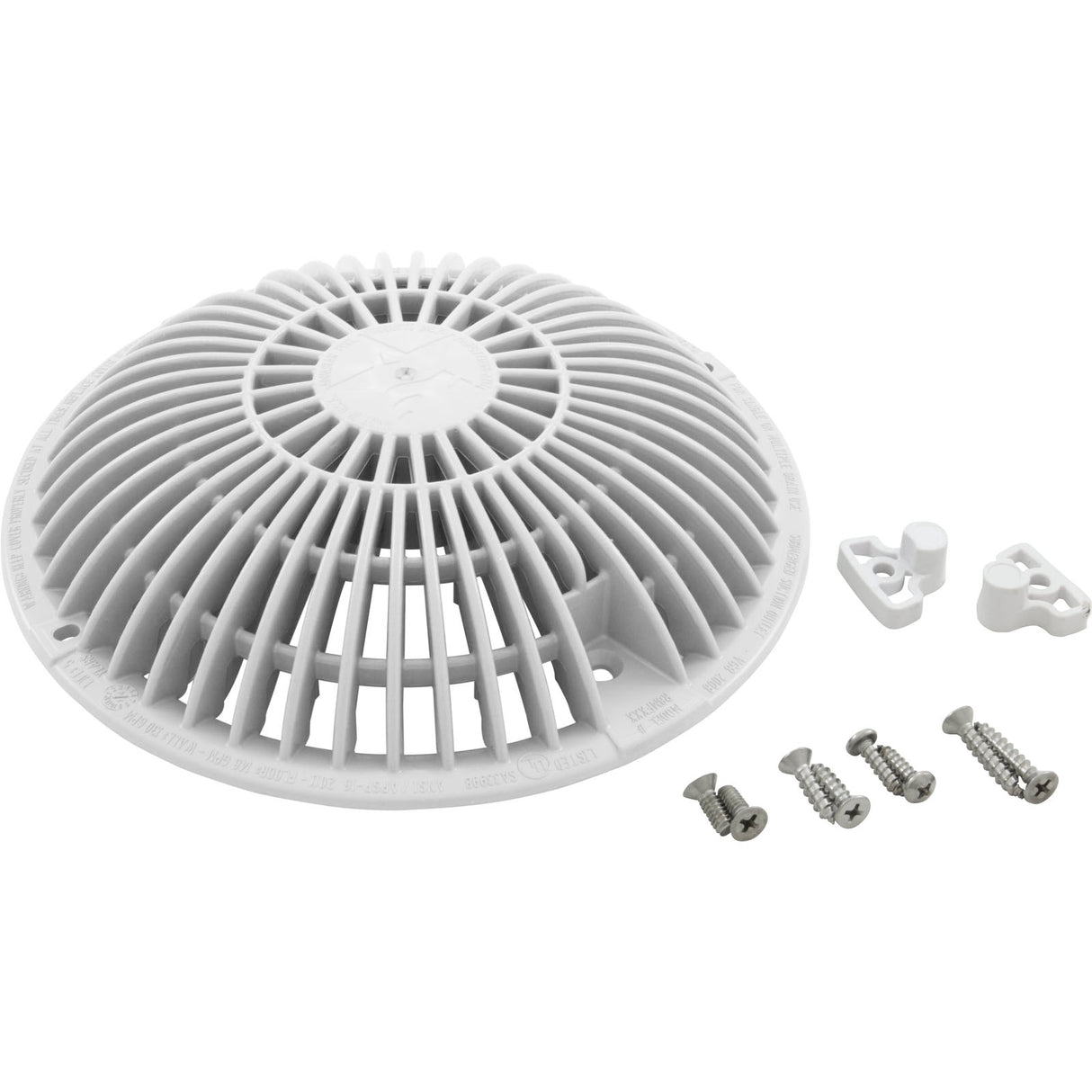 Main Drain Grate, Retro 8" Round, MoFlow, w/Hardware, White : R8MF101