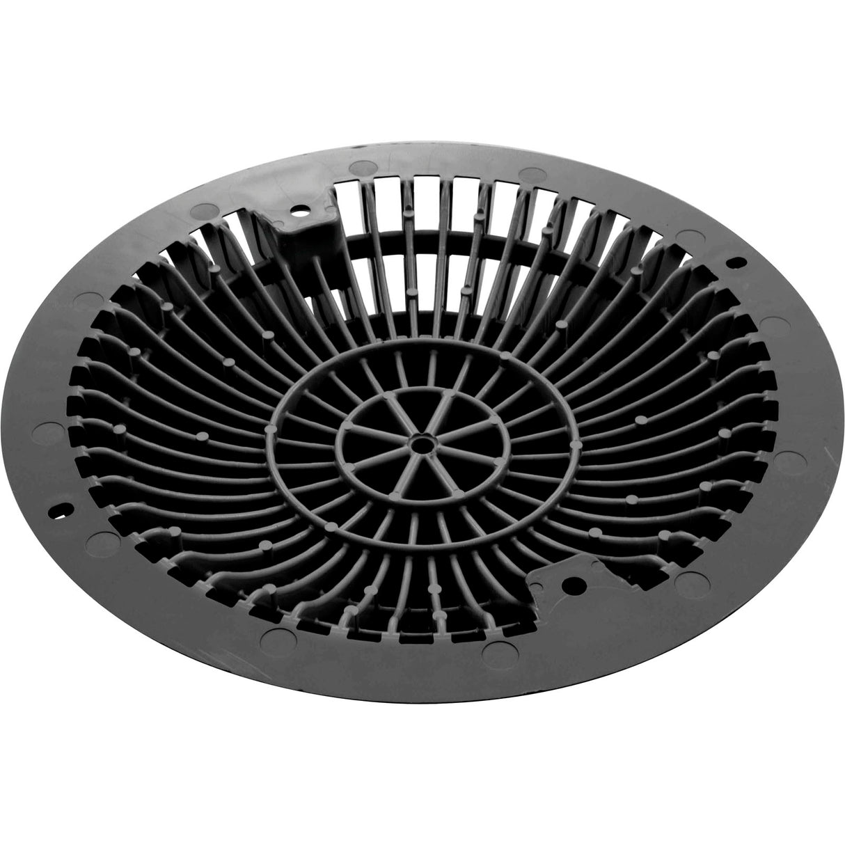 Main Drain Grate, Retro 8" Round, MoFlow, w/Hardware, Dark Gray : R8MF105