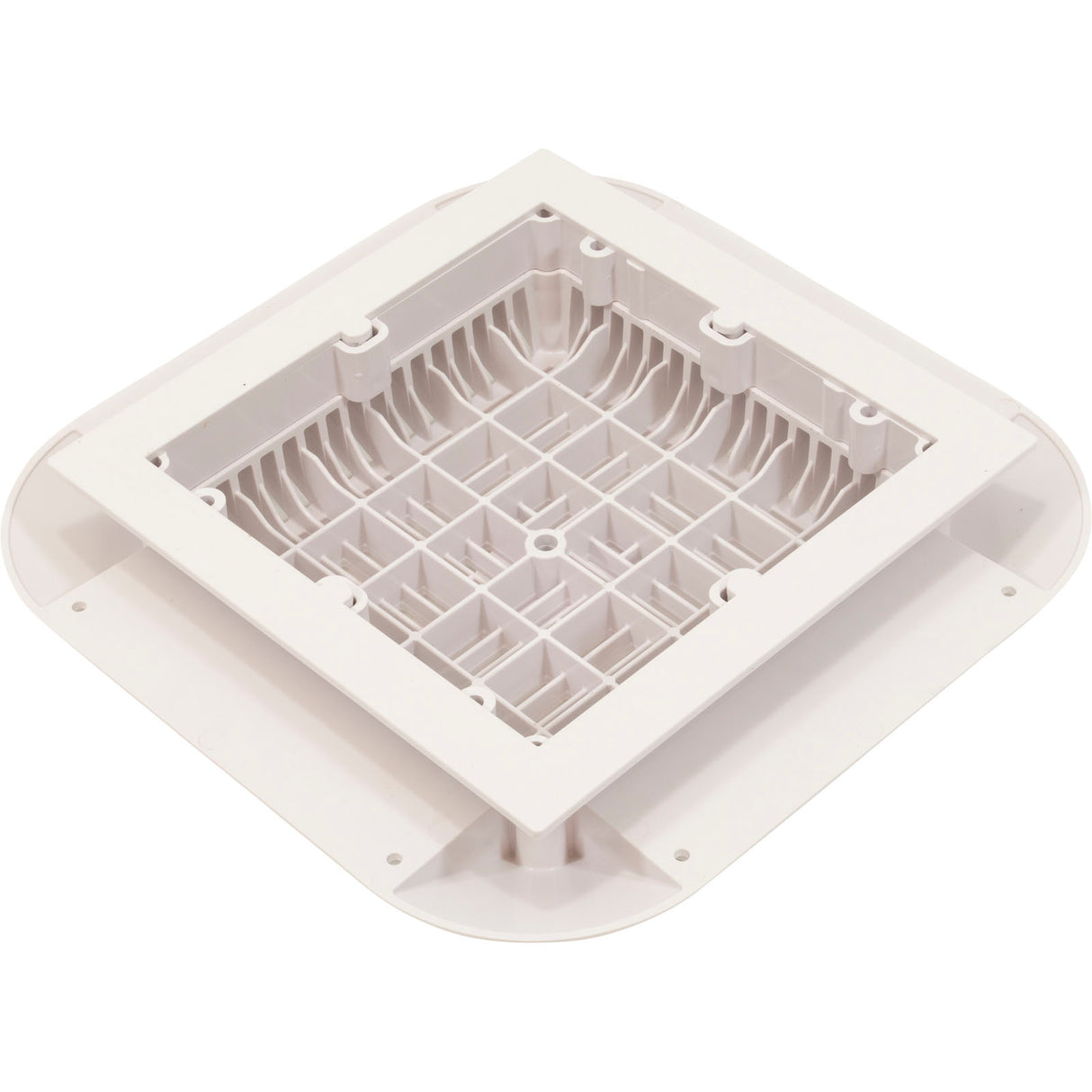Main Drain Grate, 14" x 14" Square, 2 Retro 9"x9", White : 914101