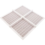 Drain Grate, 4-12" Sq, w/ 24" Sq Frame, Anit Entrap, White : 24101