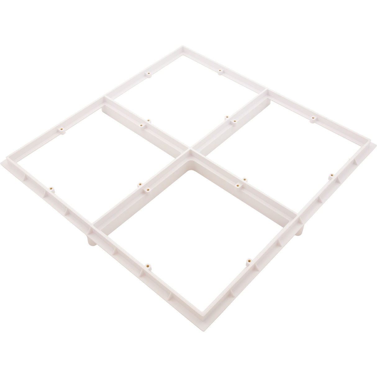 Drain Grate, 4-12" Sq, w/ 24" Sq Frame, Anit Entrap, White : 24101