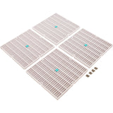 Drain Grate, 4-12" Sq, w/ 24" Sq Frame, Anit Entrap, White : 24101