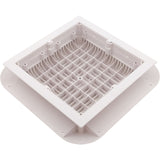 Main Drain Grate, Aquastar Retro Wav, 12" x 12" Square, Wht : 1216101