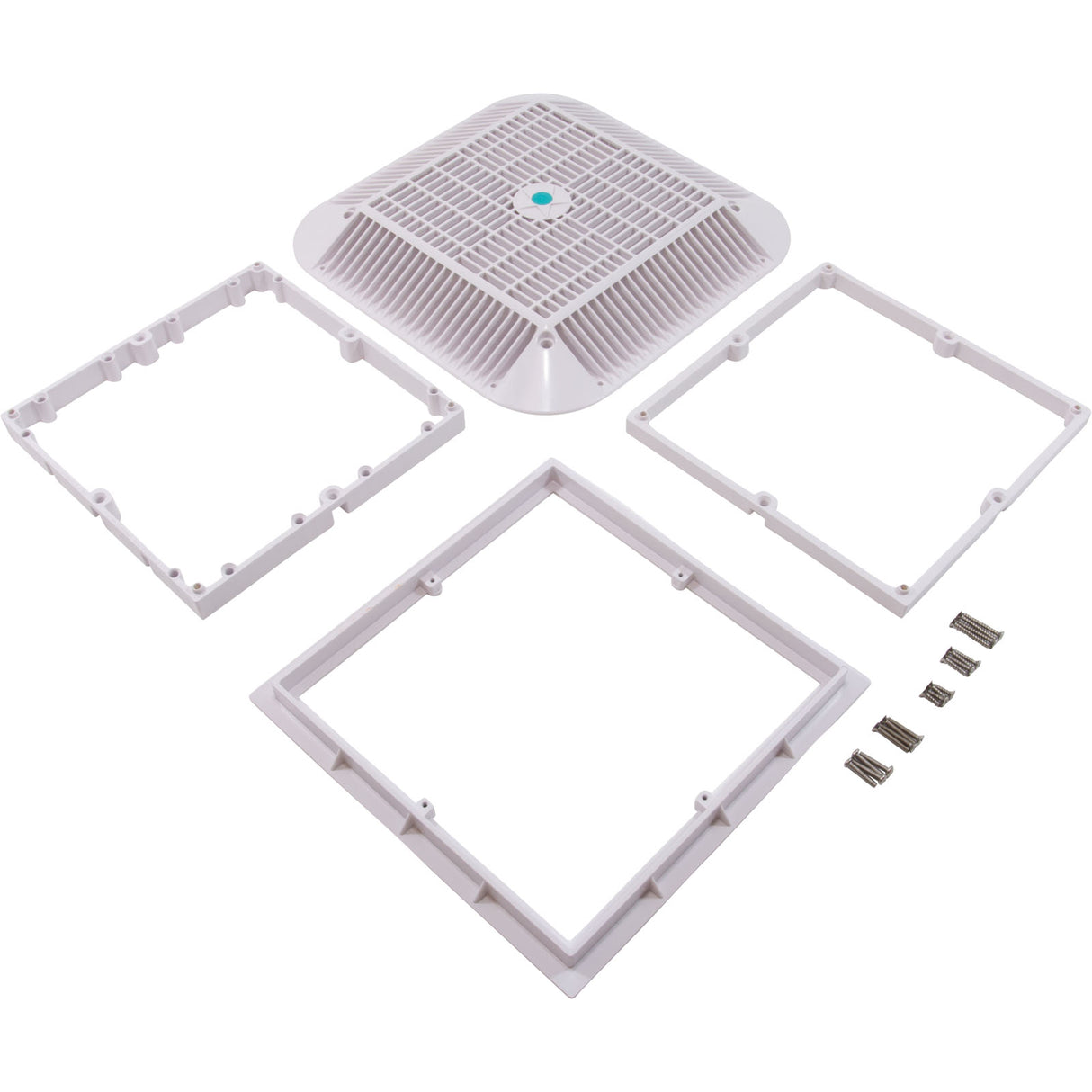 Main Drain Grate, Aquastar Retro Wav, 12" x 12" Square, Wht : 1216101