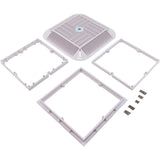 Main Drain Grate, Aquastar Retro Wav, 12" x 12" Square, Wht : 1216101