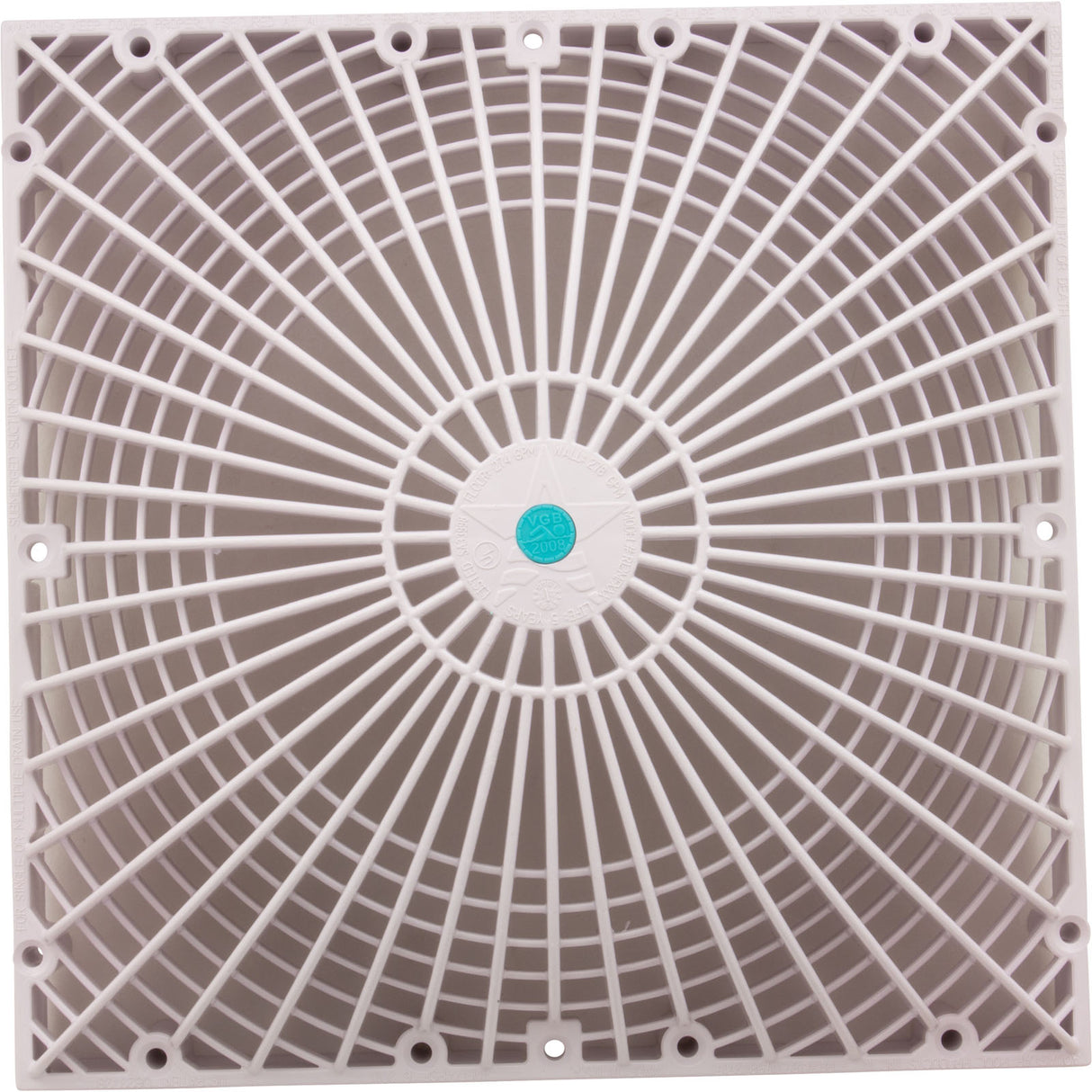 Suction Oulet Cover, AquaStar MoFlow, 12" Sq, Retro Fit, Wht : R12MF101