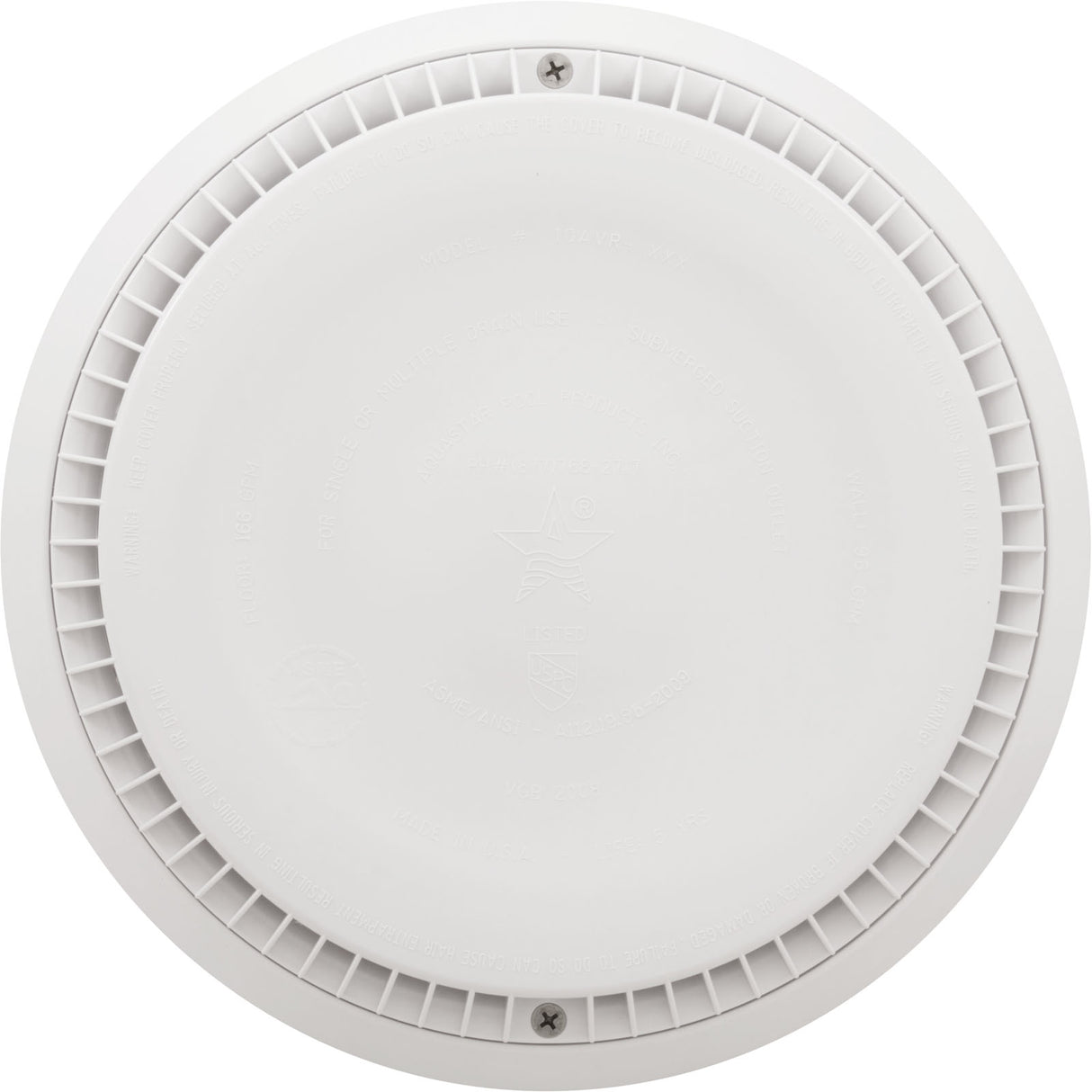Cover, Aquastar, 10" Round, White, w/ Frame : 10AVR101
