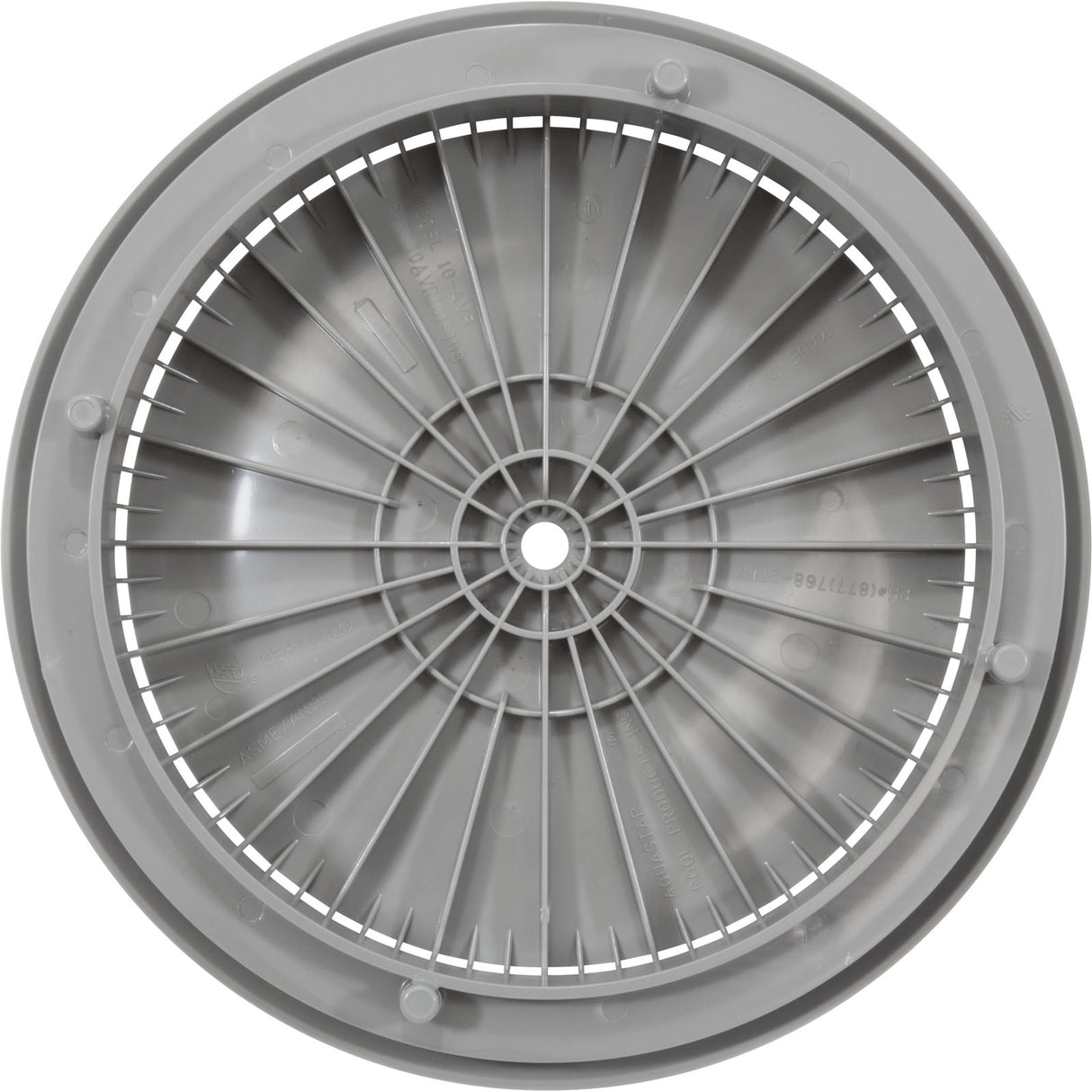 Cover, Aquastar, 10" Round, Gray, w/ Frame : 10AVR103